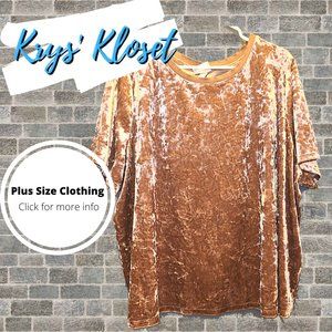 Ava & Viv Plus Size Pink Velvet Tee - 3x